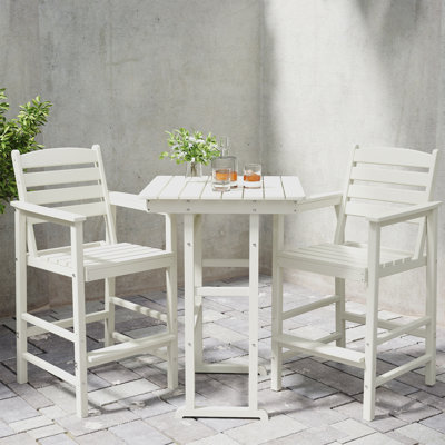  Ensemble de bar d'extérieur Hdpe, ensemble de chaises de bar et de table Adirondack haut (3 pièces)