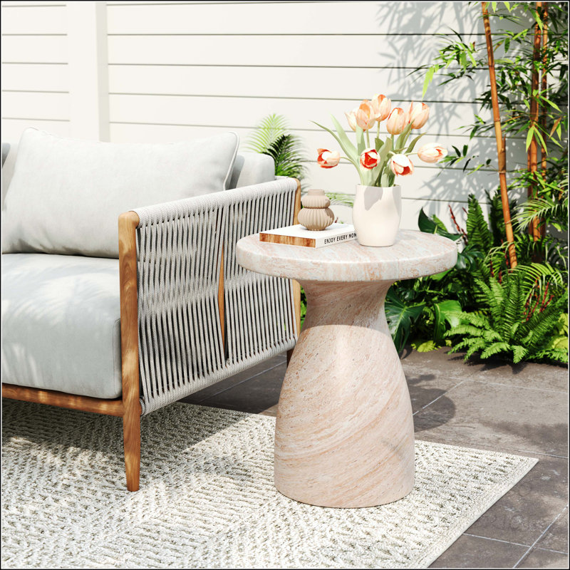 Table d'appoint en sablier Travertine MGO