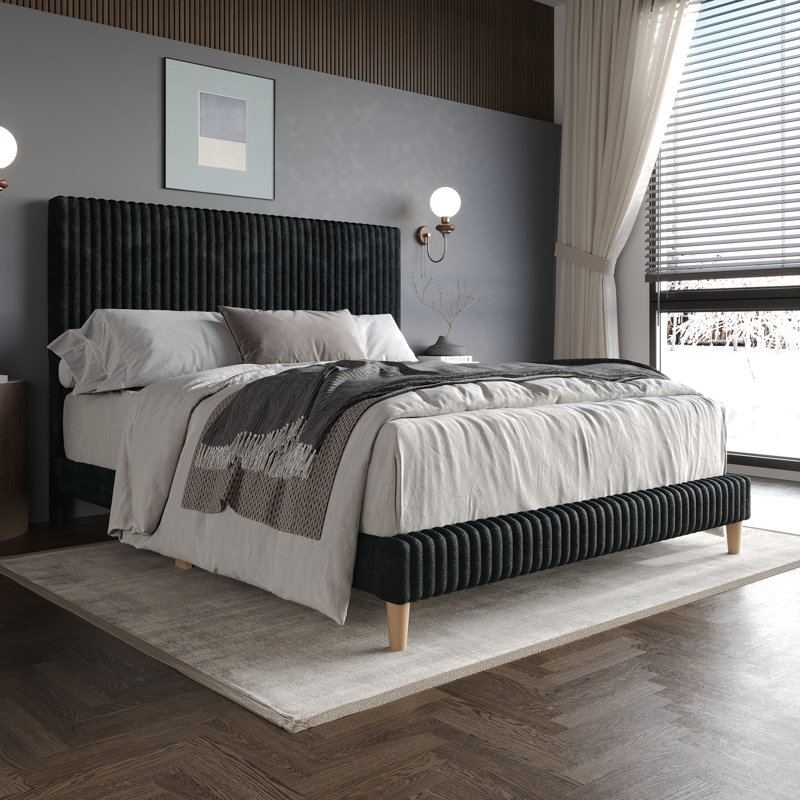 Corduroy Velvet Upholstered Bed | Modern Chic Design