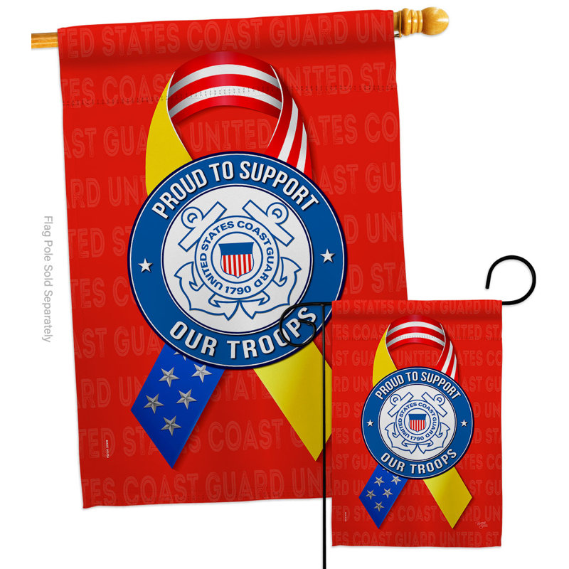 Double Sided 40'' H x 28'' W Polyester, Coast Guard
