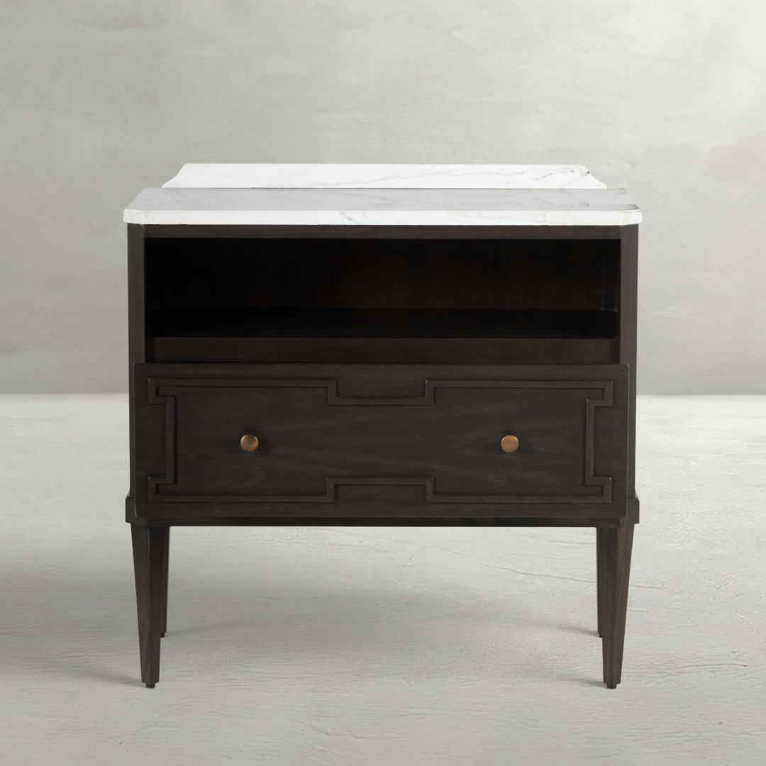 Glenwood 1 - Drawer Solid Wood Nightstand Gabby 