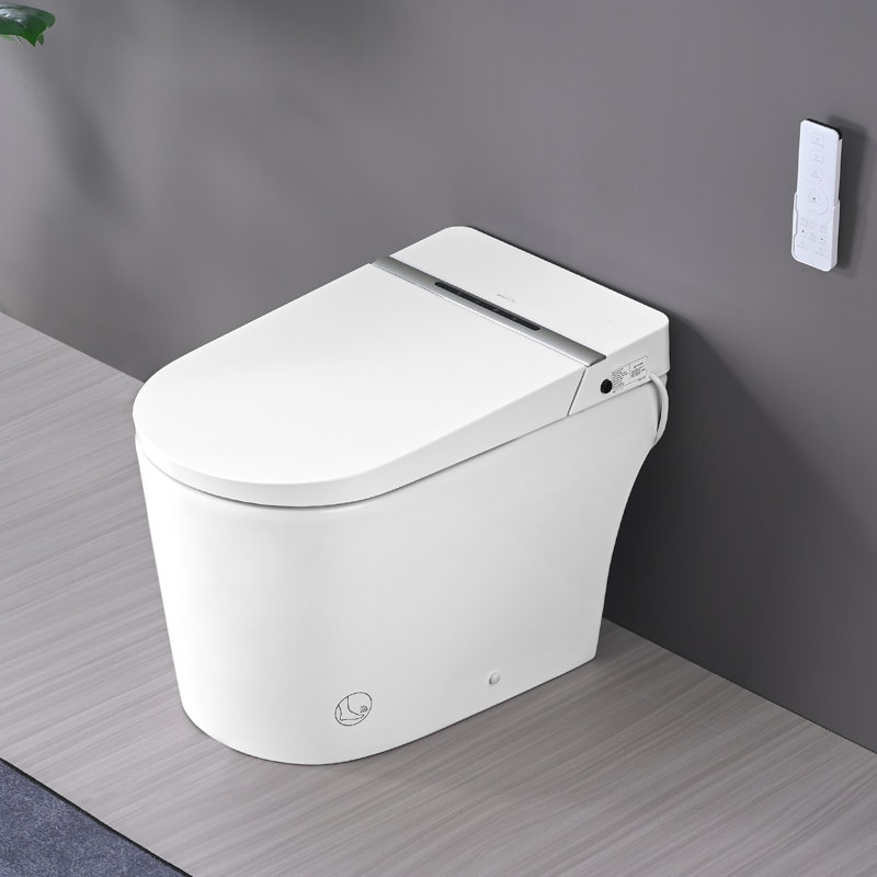 Bidet de toilette intelligent avec télécommande, siège chauffant de nuit, buse autonettoyante, capteur de pied, affichage à DEL avec contrôle,