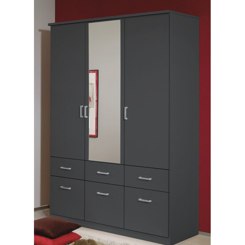 Bremen 3 Door Wardrobe, Metallic Grey