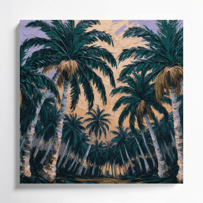 Art mural sur toile Botanical Coconut Palm, H 16 po x l 16 po