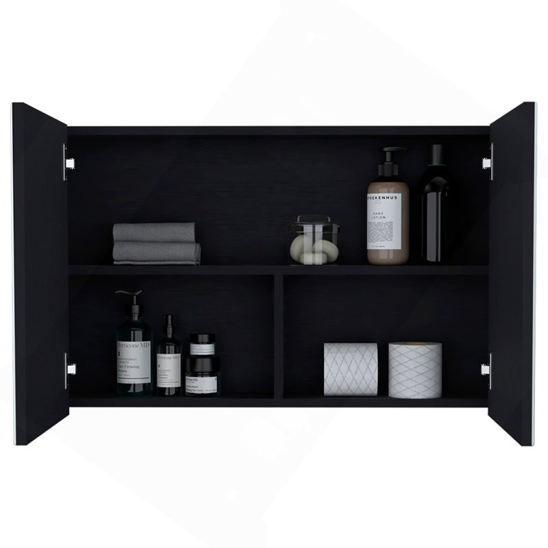 Medicine Cabinet Mansfield, Bathroom, Black, Black