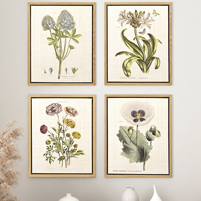 Framed Floral Canvas Wall Art