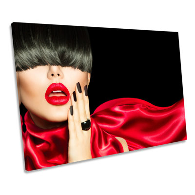 Fashion Model Scarf - Wrapped Canvas Art Prints