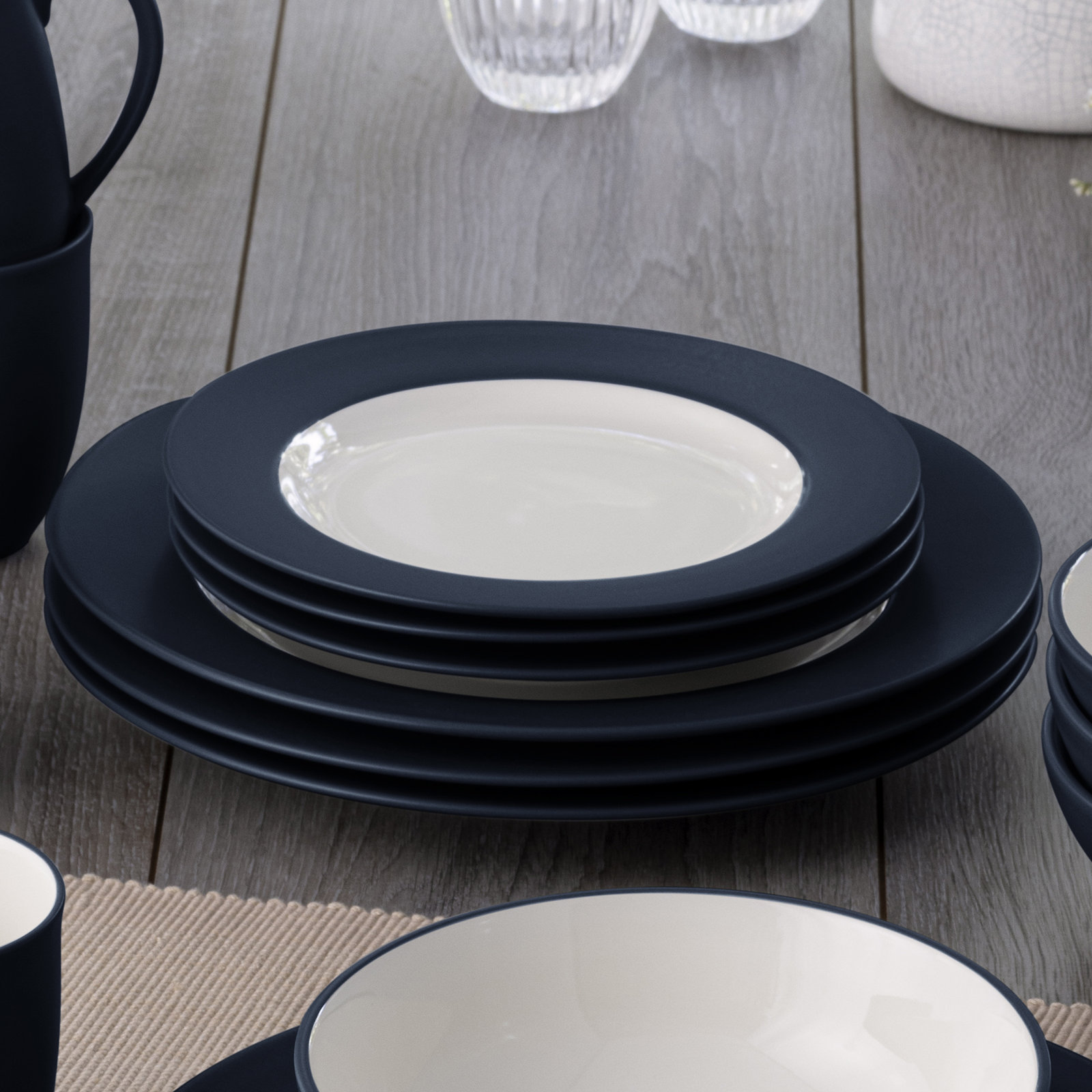 Noritake Colorwave Rim Dinner Plates, 11", Navy