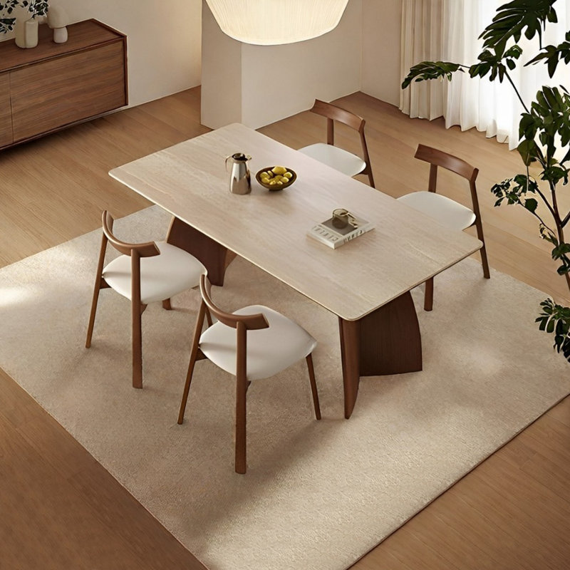 Ensemble de table de salle à manger rectangulaire et chaises, H 29,52 po x L 55,11 po x l 31,49 po