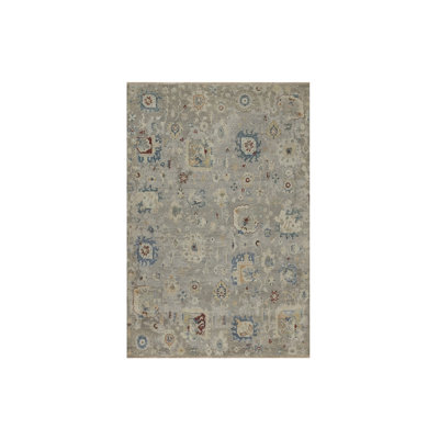 Tapis 100% laine noué à la main 6 pi 1 po x 9 pi Oushak gris avec motif cassé 0E7EEBE72D5548A782E3ED7C9138D87D