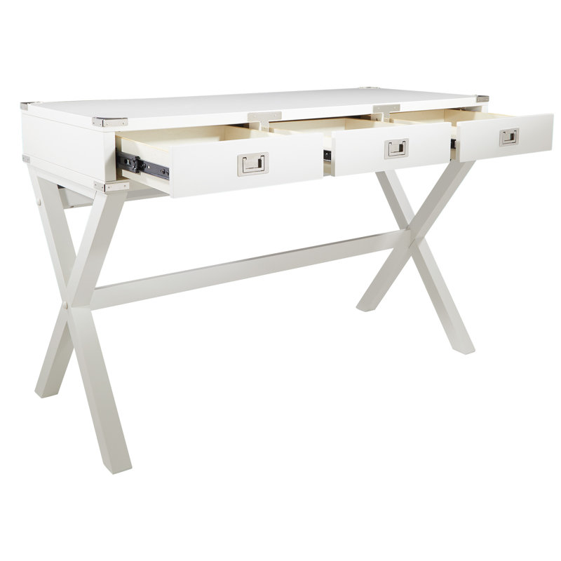 Bureau Harrison avec prises intégrées, Blanc