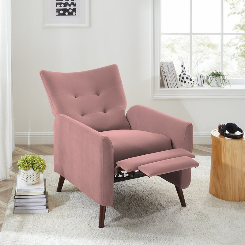 Fauteuil inclinable Ruso, Velours rose