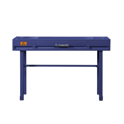 Metal Vanity Desk with One Drawer, Blue