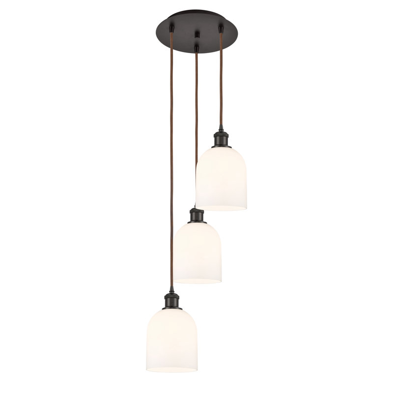 Odaniel 3 - Light Cluster Pendant, Oil Rubbed Bronze, Gloss White