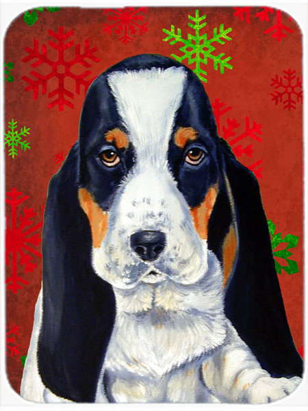 Planche à découper en verre de basset à aile de vacances hound Ashlynn, Rouge / Vert