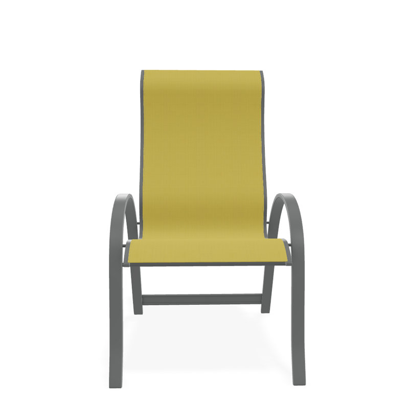 Aruba 1 Outdoor Dining Armchair, Yellow 43D, Textured Graphite