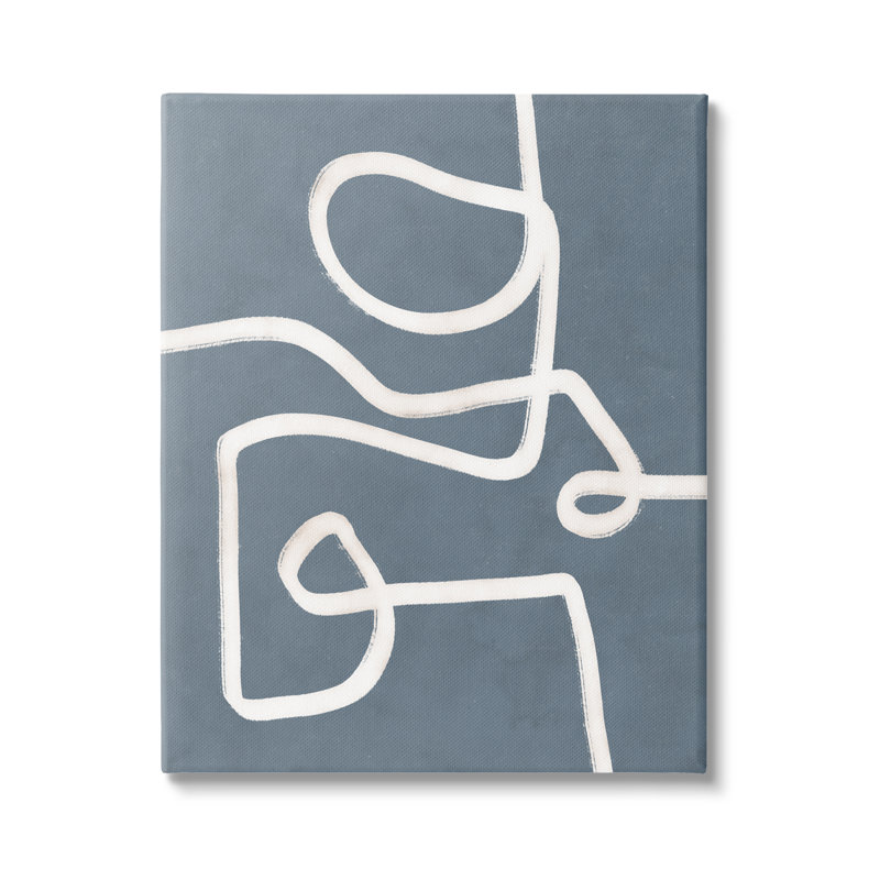 «Abstract Squiggle Shape Contemporary Paint Stroke Design» par Nina Blue - impression sur toile, H 40 po x l 30 po x P 1,5 po