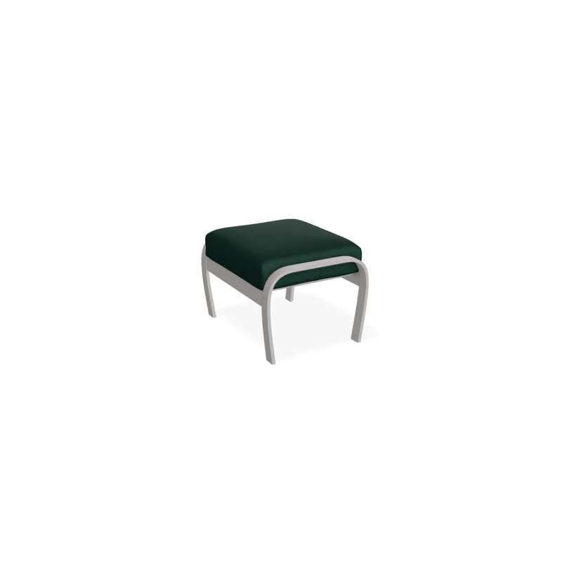 Repose-pieds avec coussin Askar, Toile Sunbrella® vert forêt, Gris chaleureux texturé
