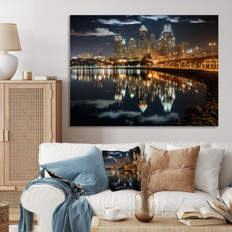 «San Diego Beautiful Beach View Cityscape», art mural San Diego, Toile tendue, H 30 po x l 40 po x P 1,5 po