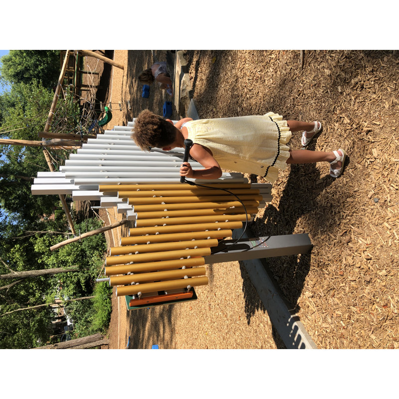 Swirl Floor Mounted Metal Playground Panel with Activity Panel
