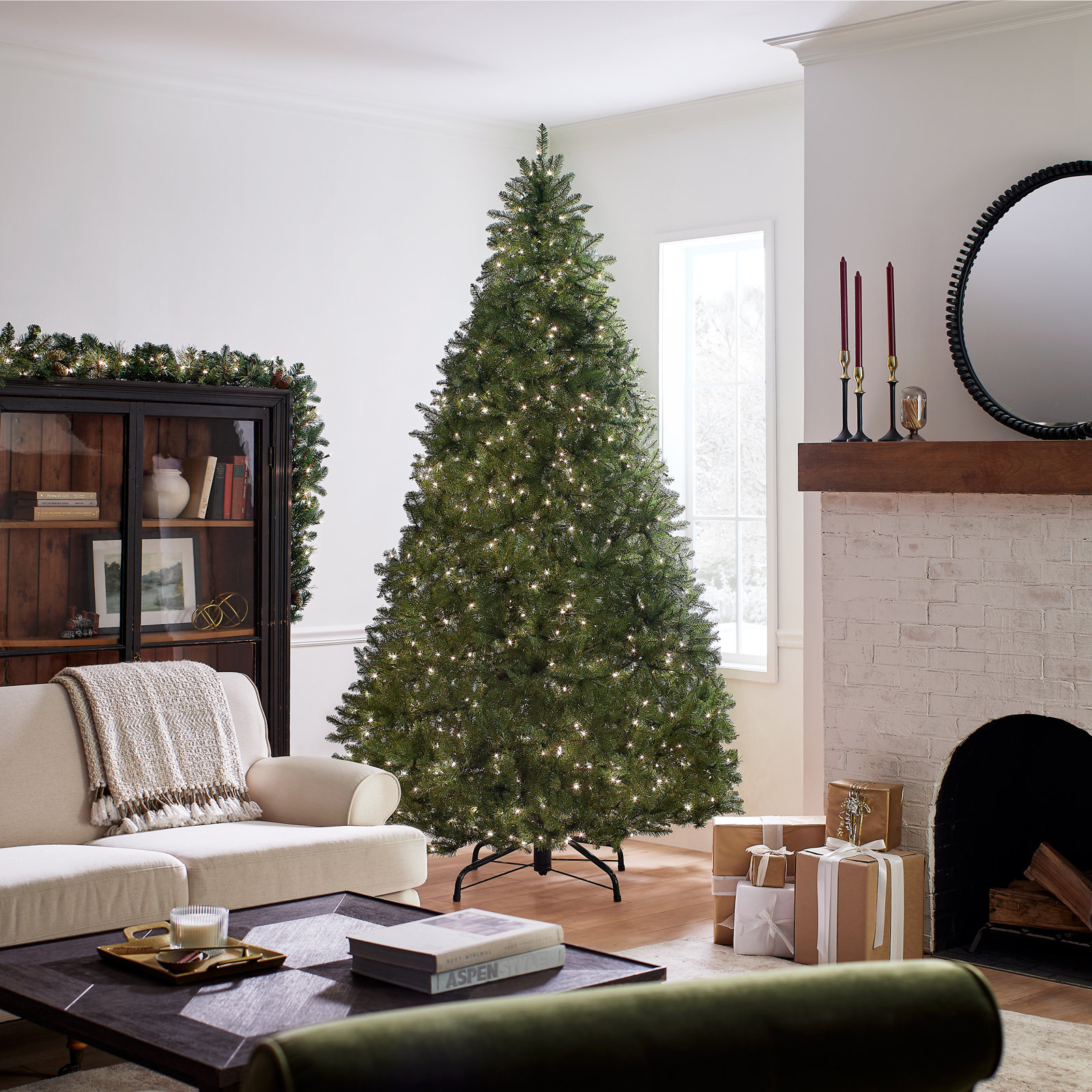 Dunhill Fir Tree with Clear Lights, 9', Multi-Colored Lights