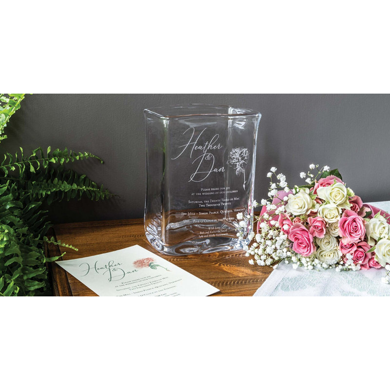 Engraved Handcrafted Glass Table Vase