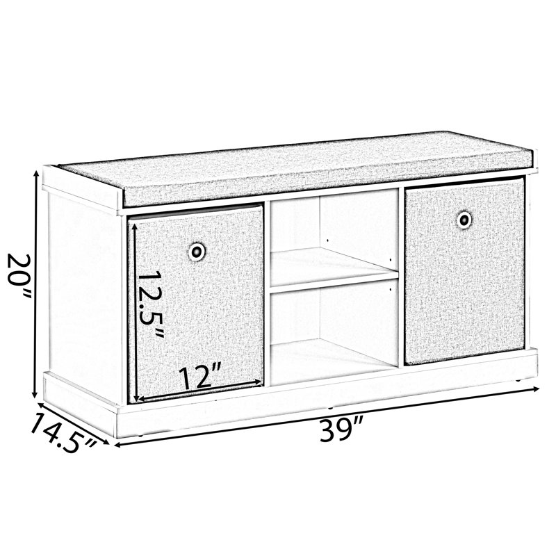 Banc de rangement pour chaussures en MDF Quincy