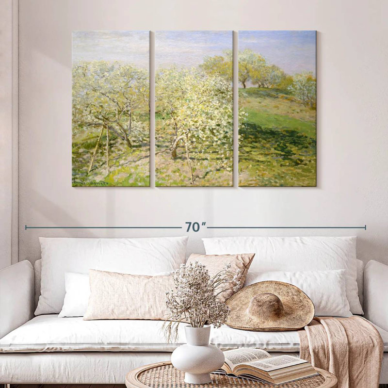 Arbres fruitiers printaniers en fleurs 1873, H 32 po x l 50 po