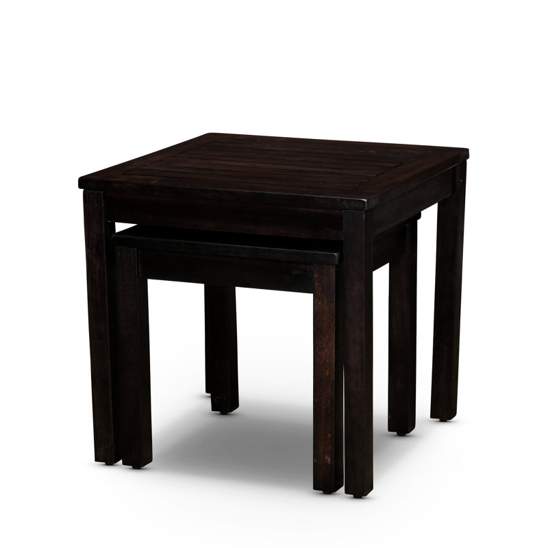 Tables en eucalyptus de 2 - pour un look extérieur élégant, 2 tables gigognes, rehaussent les espaces de beauté