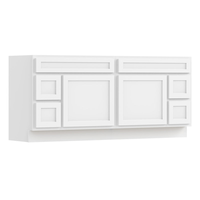 72'' Double Bathroom Vanity Base Only, White