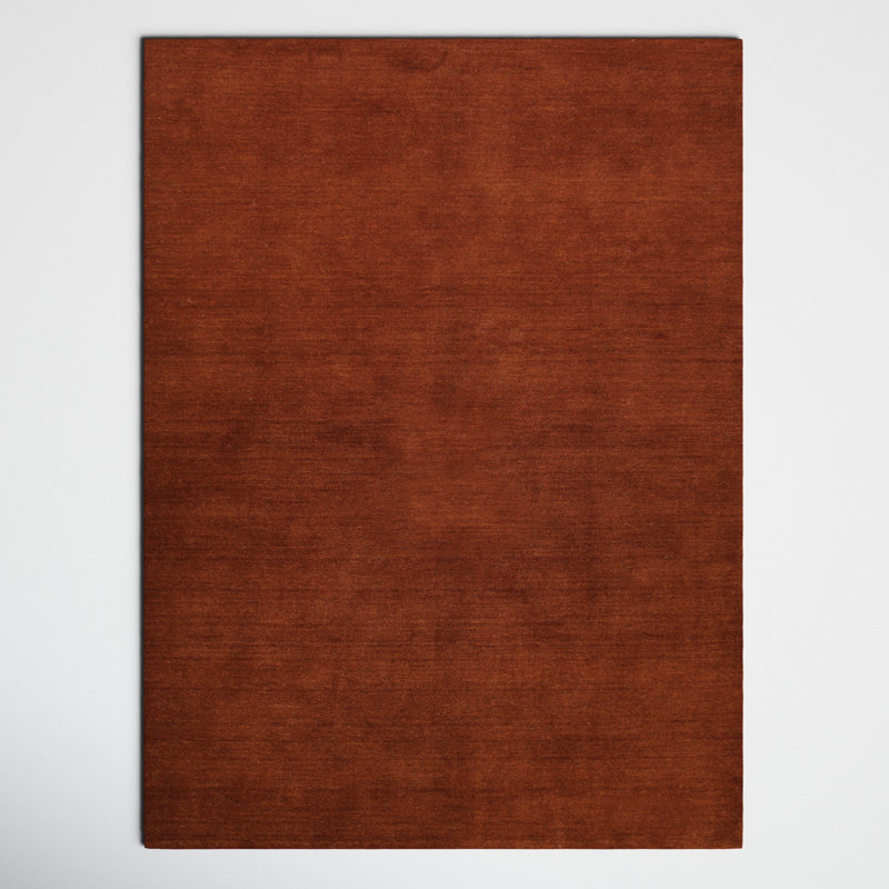 Magdaline Hand Loomed Wool Rust Area Rug, Rectangle 8'6" x 11'6"