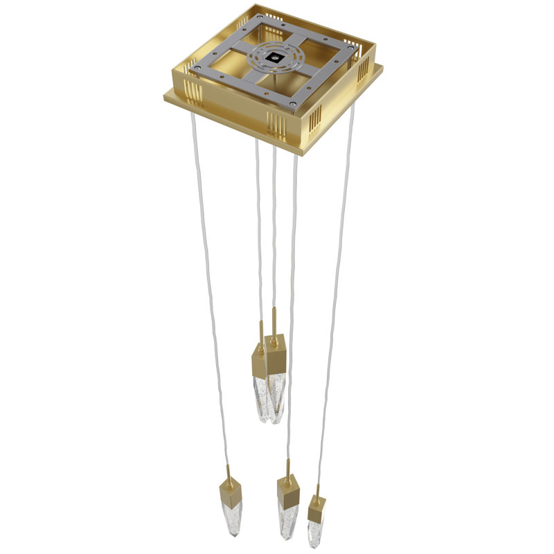 Aspen Collection 5 Light Bubbled Crystal Multi Port Pendant