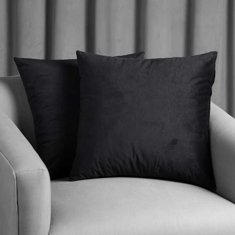 Signature Velvet Throw Pillow Covers - Decorative Pillow Covers, Warm Black
