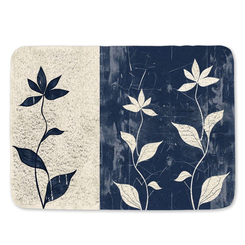 Bamber Microfiber / Microsuede Non-Slip Bath Mat, 21" W x 34" L