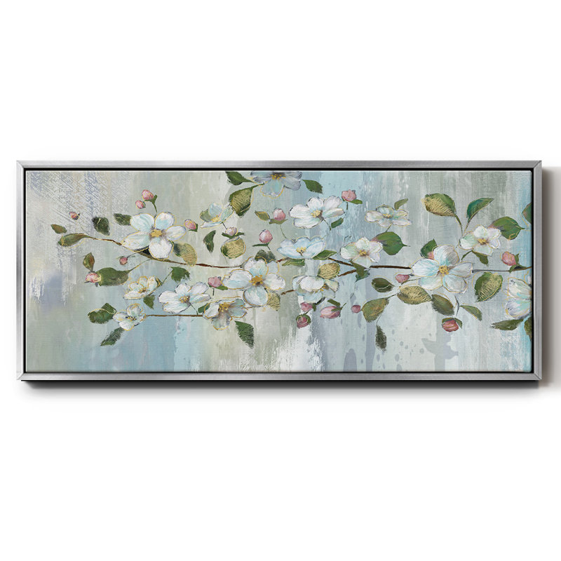 Painterly Blossoms - toile encadrée, H 20 po x l 50 po