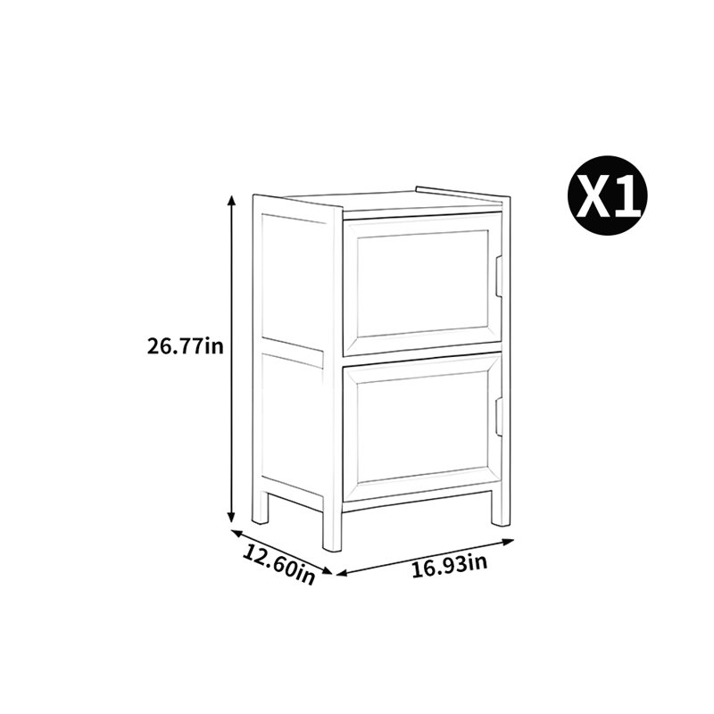 Korecky, (2 Shelves) 26.77" H x 16.93" W x 12.6" D 