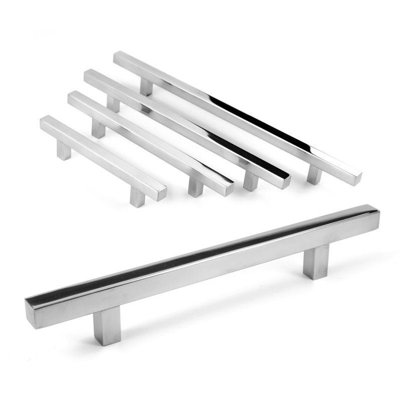 Poignée barre 8 1/2" au centre à centre pi², Chrome poli