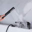 Robinet de baignoire cascade monté sur le pont avec douche à main Robinet de baignoire 3 trous à poignée simple Robinet de baignoire noir mat en laiton avec valve