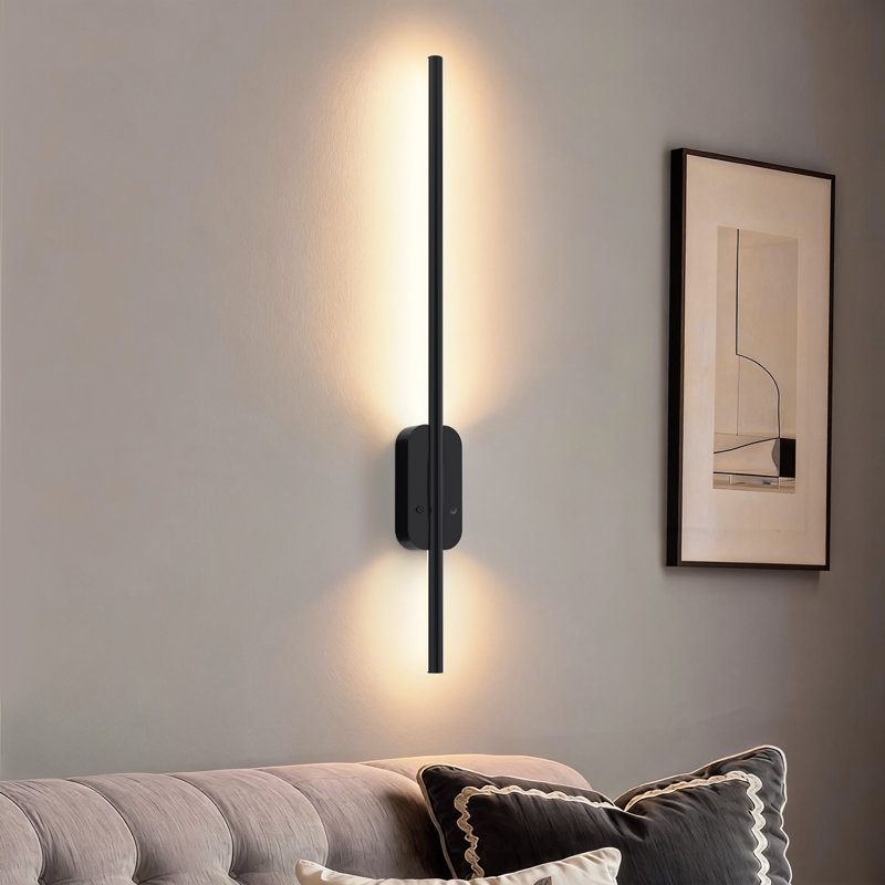 Battery Operated Wall Sconce Set of 2, Dimmable Battery Wall Sconce with Remote Control,3000K-6500K LED Wireless Wall Light for Bedroom,Living Room, Black(2 Pack)