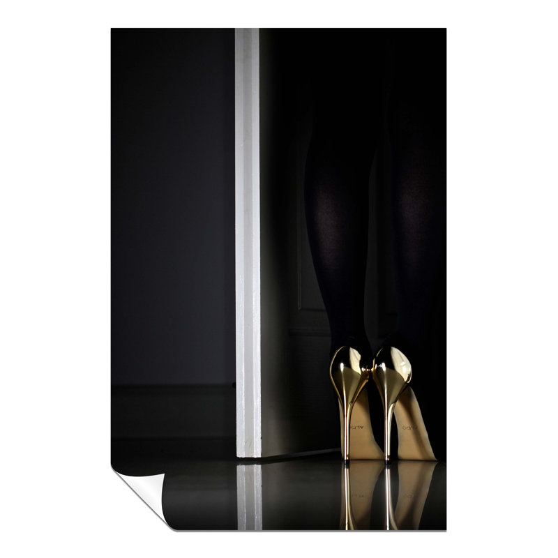 Woman In Gold Stilettos - No Frame Print, 91cm H x 61cm W x 0.5cm D