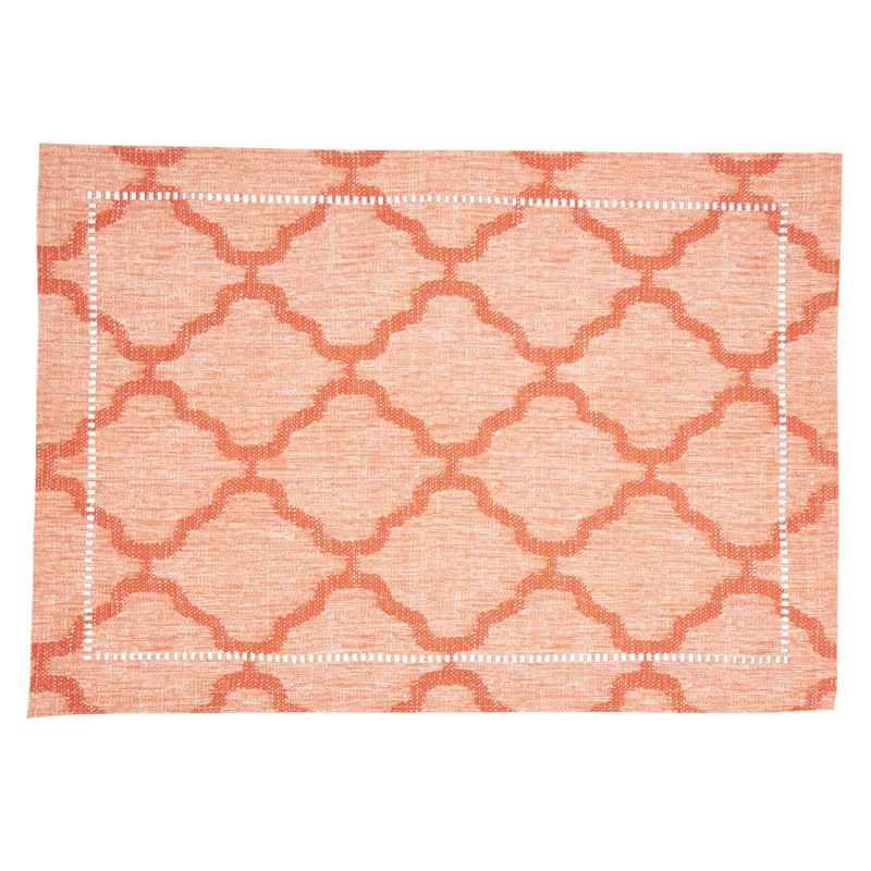 Marrakesh Collection Polyester Geometric Rectangle Napkin, Orange