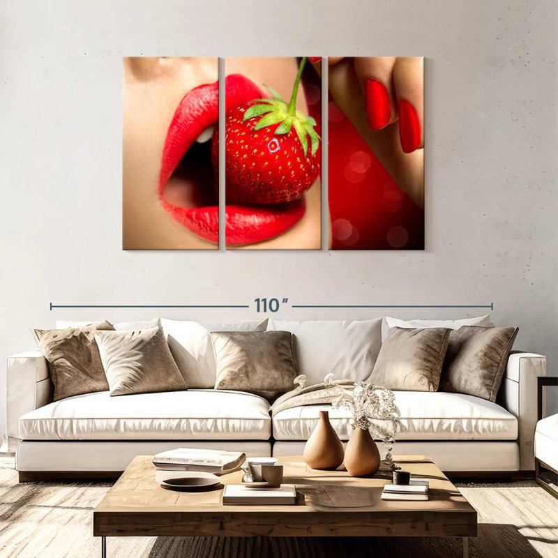 Yarlin Strawberry Lips, 48" H x 74" W