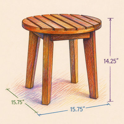Outdoor 16" Acacia Wood Side Table