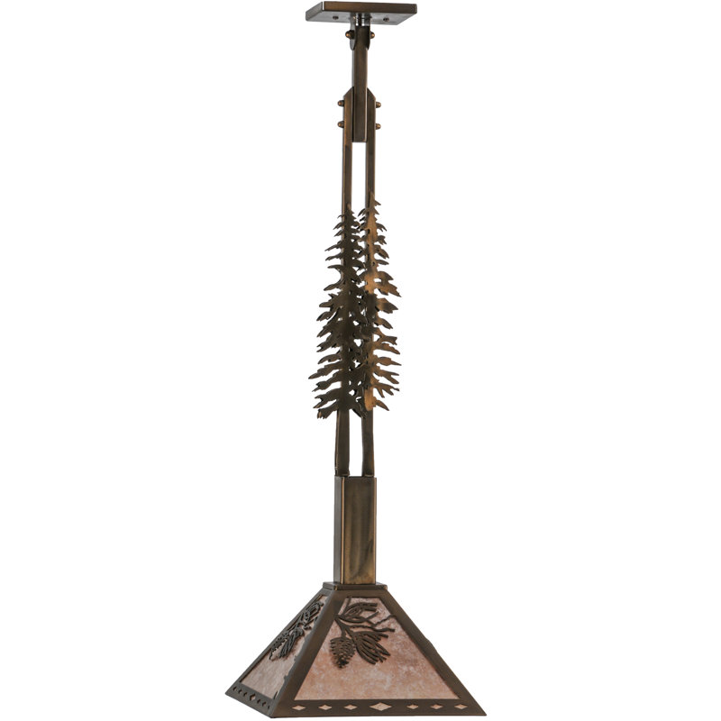 Tall Copper and Glass Indoor/Outdoor Island Pendant Light