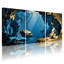 Nautique et plage sous-marine avec lumière du soleil et reflets, ensemble de 3 impressions sur toile-415555421