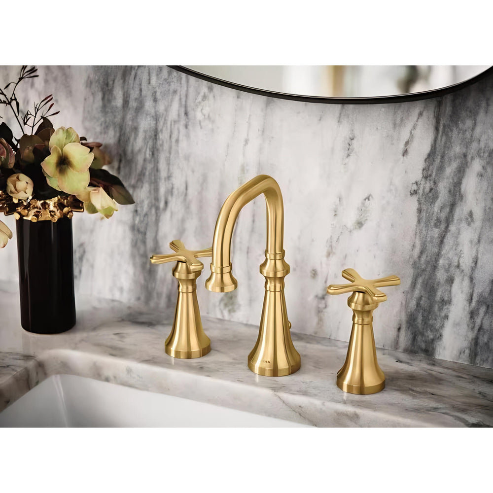 Colinet Widespread Bathroom Faucet Trim, Brushed Gold