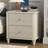 Devon Fluted Wooden Nightstand with 3 Drawers & Metal Handles-1336514619