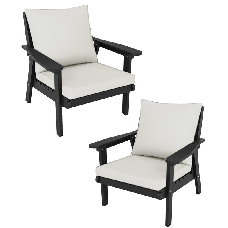 Canapé d'extérieur Hdpe, ensemble de 2 chaises avec coussins