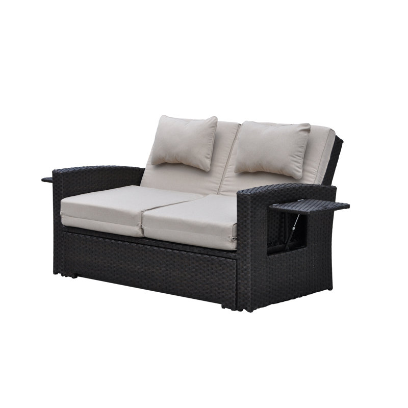 60'' Wide Wicker Loveseat with Sunbrella® Cushions