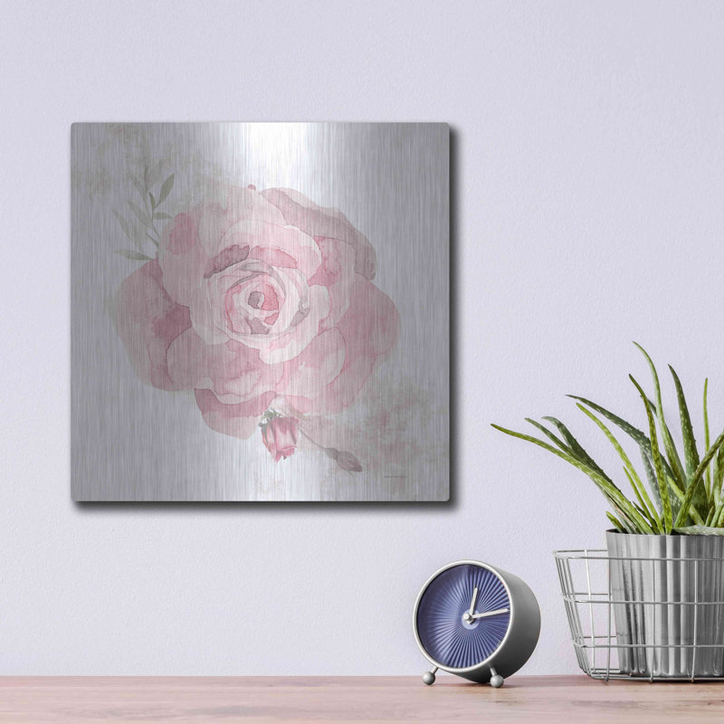 «Cottage Rose» par Bluebird Barn, art mural en métal, H 12 po x l 12 po